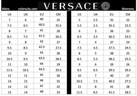 versace men's shoe size chart|versace women's shoes size guide.